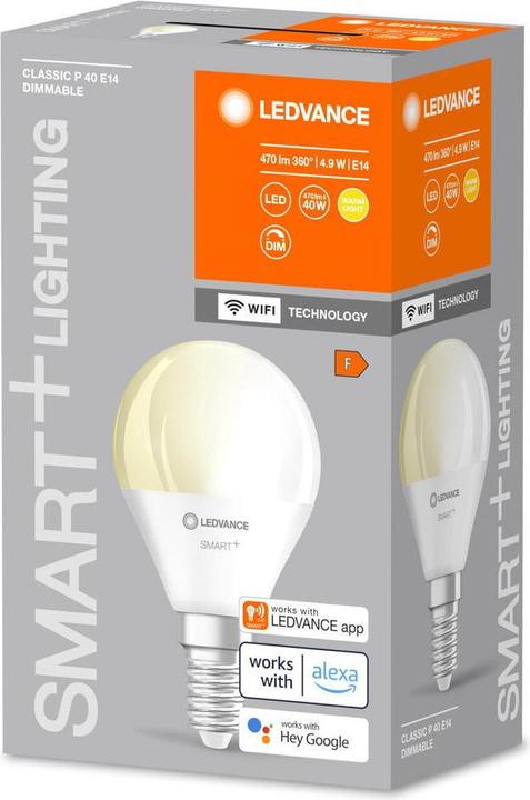 Produktbild Ledvance Smart+ Wifi Mini Bulb (E14, 4.90 W, 470 lm, 1 x, F)