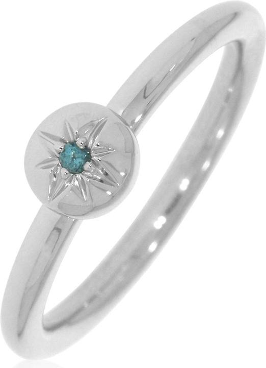 Immagine prodotto Xen Anello con topazio blu di circa 0,02 ct. placcato in rodio (56, 925 Argento)
