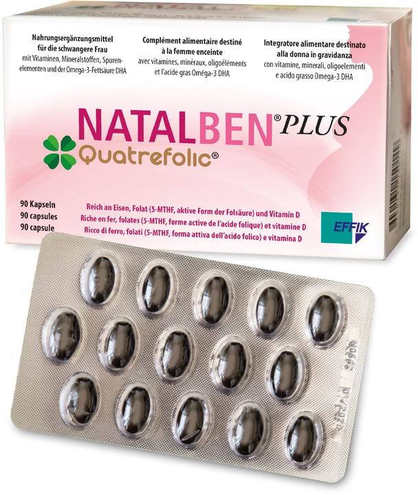 Actual product image Natalben Plus Quatrefolic (90 pcs., Capsules, 672 ml)