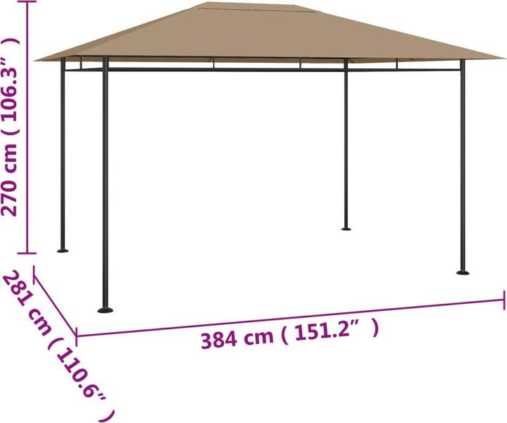 Produktbild vidaXL Gartenpavillon (400 cm, 300 cm)