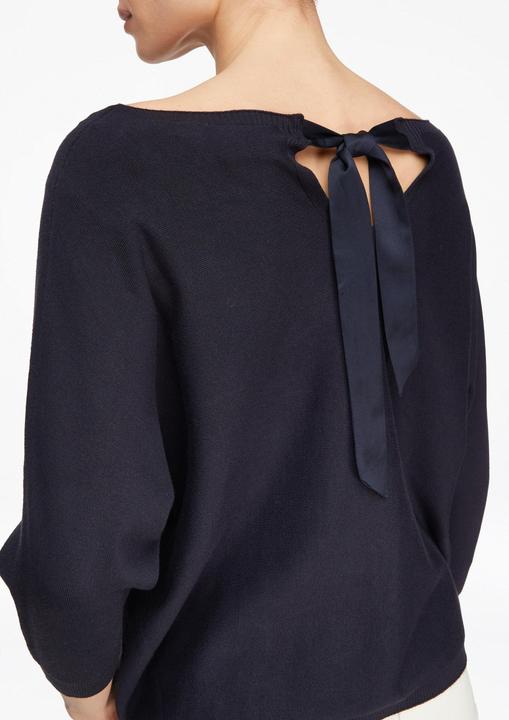 Image du produit Comma Strickpullover Feinstrickpullover mit Fledermausärmeln und Satinband (36)