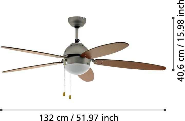 Productafbeelding EGLO dl Ventilator Ac E14 Nikkel-M/Bruin (48.70 dB)