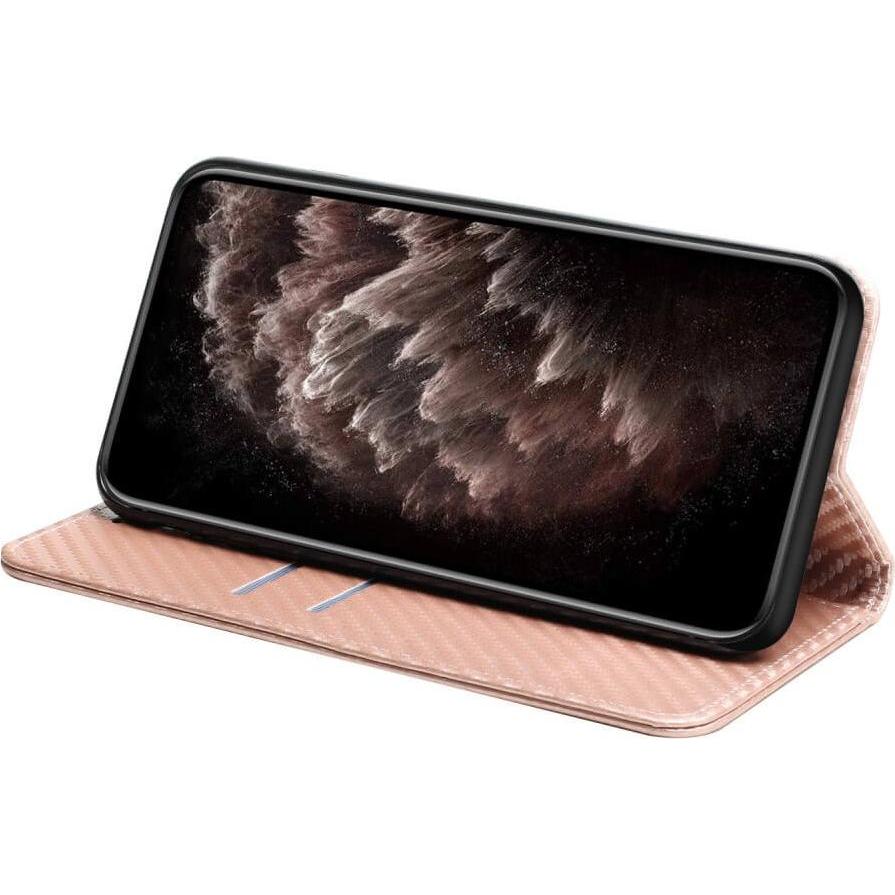 Thumbnail - Cover-Discount Galaxy S23 FE - Carbon Look Flip Case rosa (Samsung Galaxy S23 FE), Smartphone Hülle, Rosa