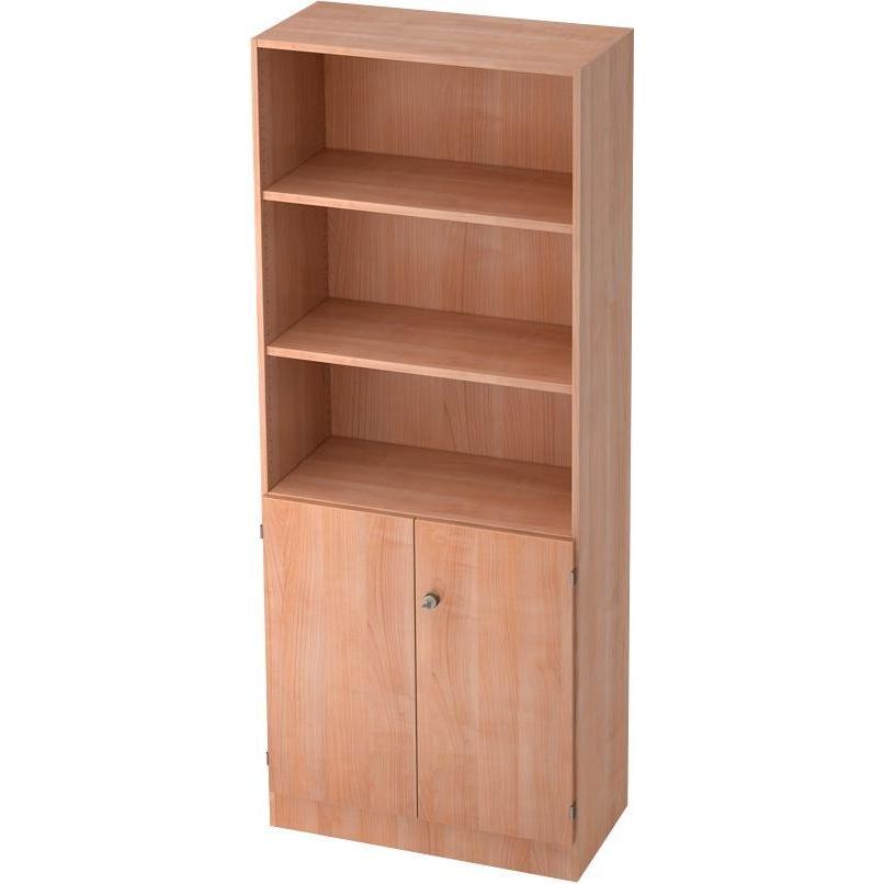 Hammerbacher, Aktenschrank, Regal 5OH, 2OH Türen,SO-Bl. SG Nussb./Nussb. (80 x 42 x 200 cm)