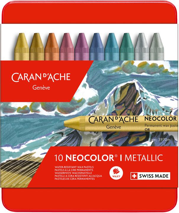 Caran d'Ache Neocolor I Metallic Metallschachtel (10 x)