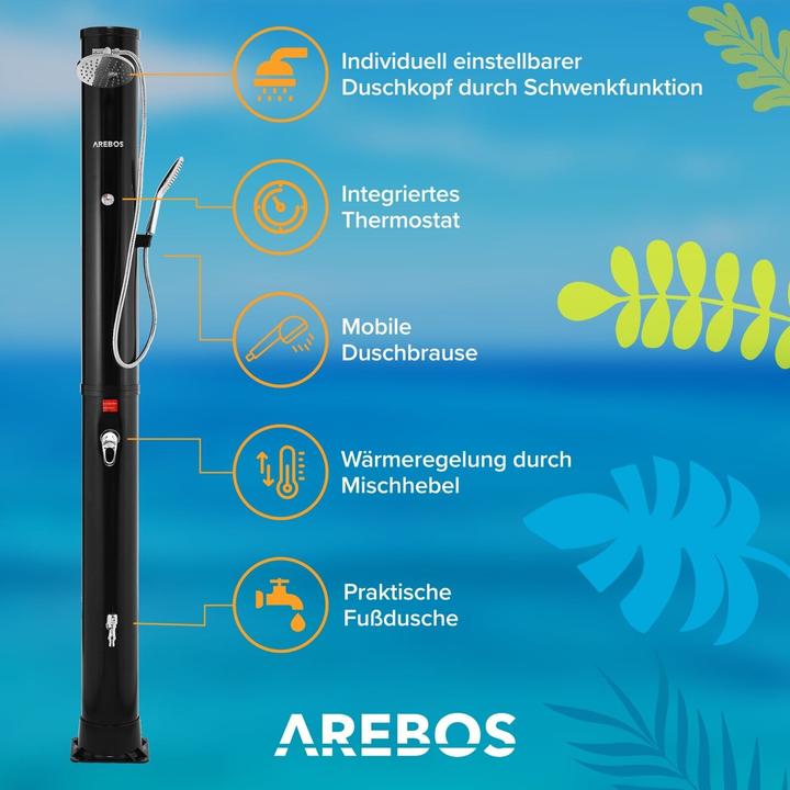 Image du produit Arebos Douche solaire avec plaque de sol