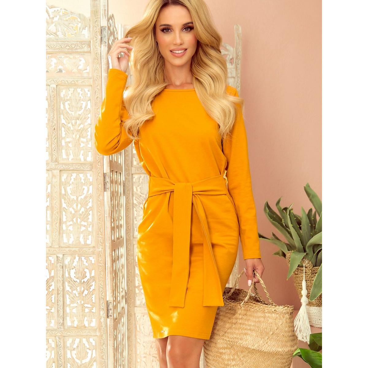 Numoco, Damen, Kleider, Cocktailkleid, Gelb, (XL)
