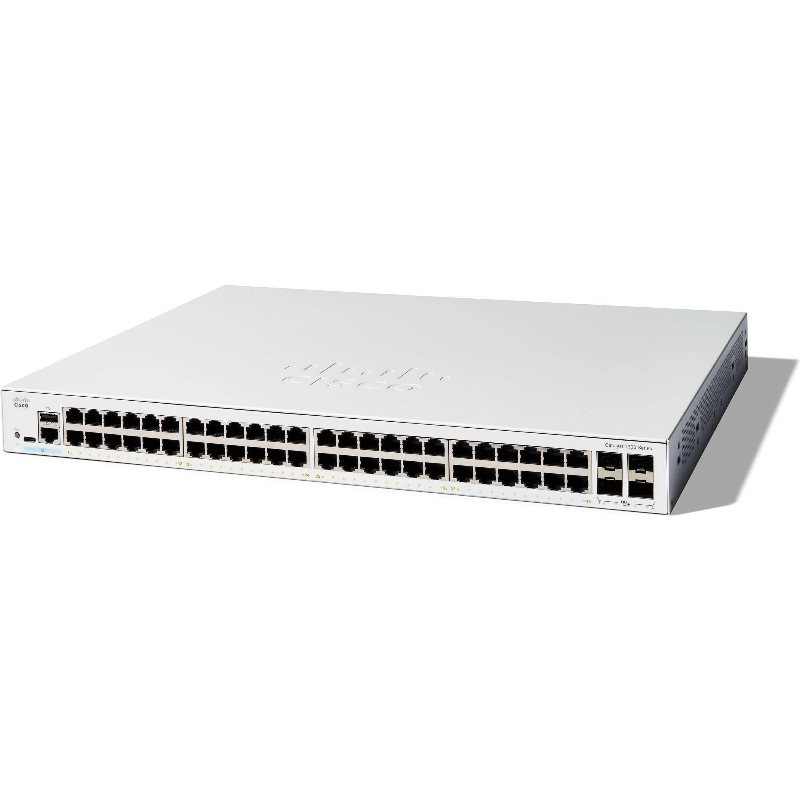 Cisco CATALYST 1300 48-PORT GE 4X10G, Netzwerk Switch, Weiss