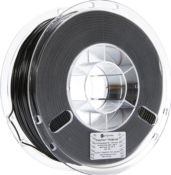 Actual product image Polymaker PolyFlex TPU-95A High Speed White 1.75mm 1kg (TPU, 1.75 mm, 1000 g, White)