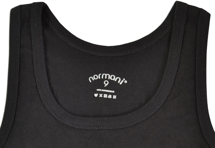 Produktbild Normani 4 Stück Herren-Unterhemd Feinripp Schwarz (4XL)