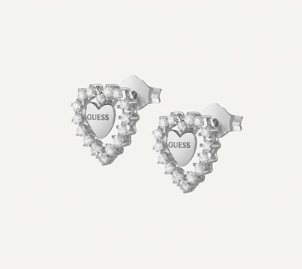 Immagine prodotto Guess Orecchini JARDIN HEART & CRYS STUDS da 10MM (Argento 925)