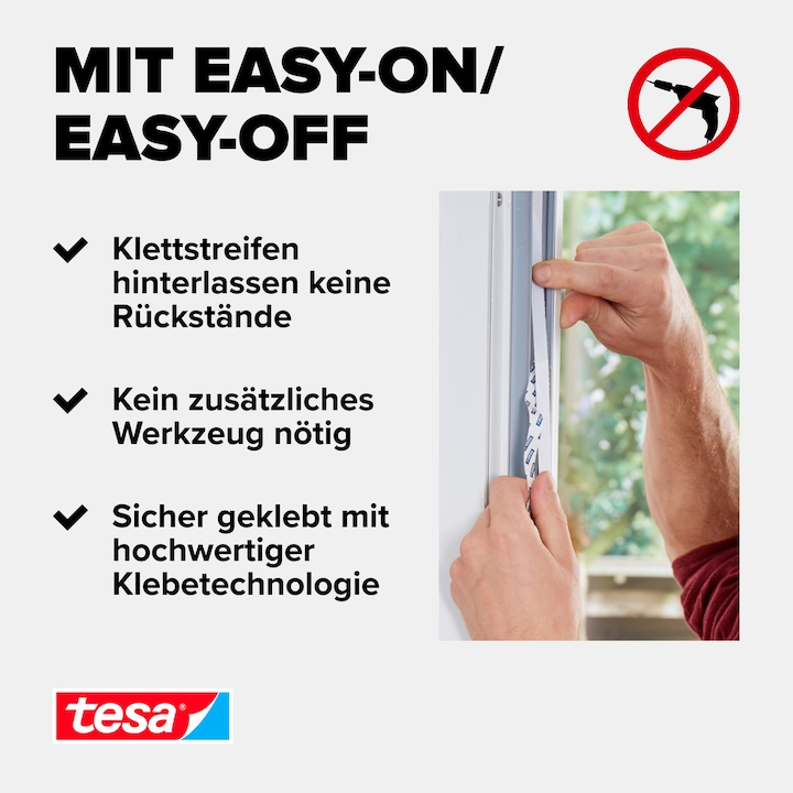 Actual product image tesa Insect screen COMFORT for windows, with Velcro tape, self-adhesive, without drilling (120 x 240 cm)