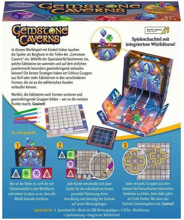 Productafbeelding Ravensburger Thinkfun - 76605 - Gemstone Caverns - Het Roll & Write strategiespel (Duits)