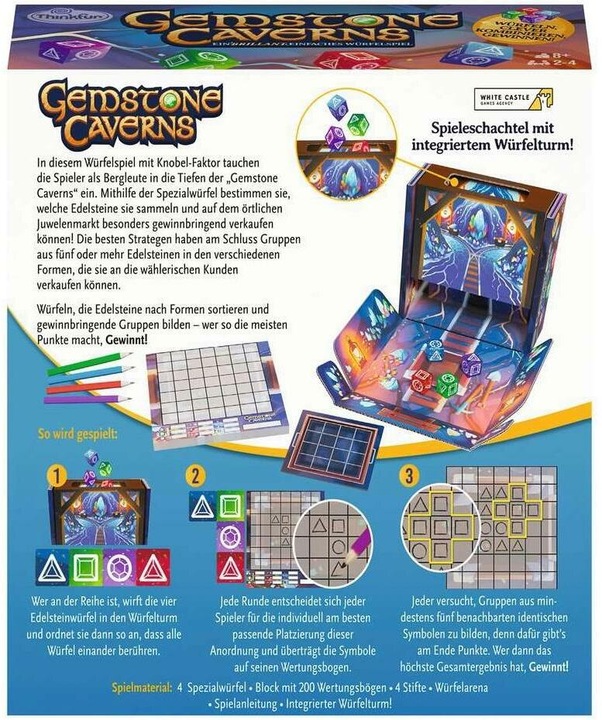 Productafbeelding Ravensburger Thinkfun - 76605 - Gemstone Caverns - Het Roll & Write strategiespel (Duits)
