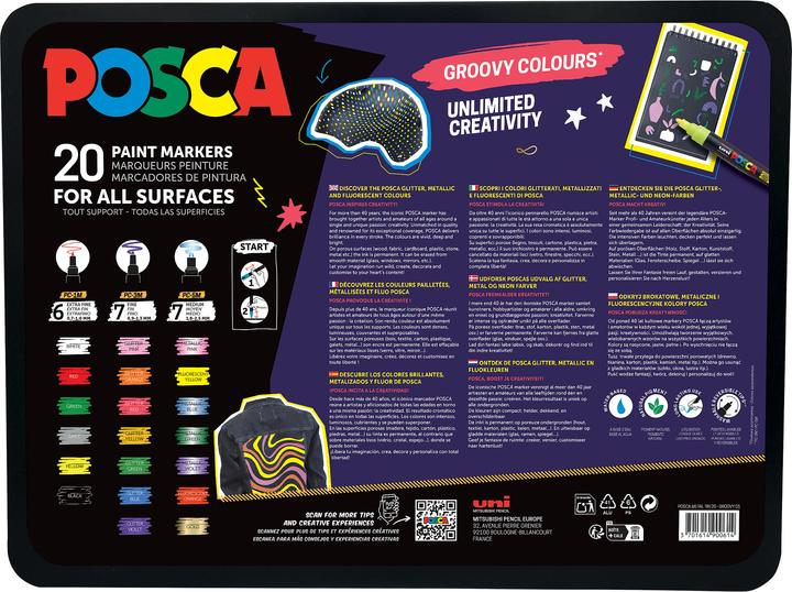 Actual product image Uni-ball Posca Groovy Colours brand (20x)