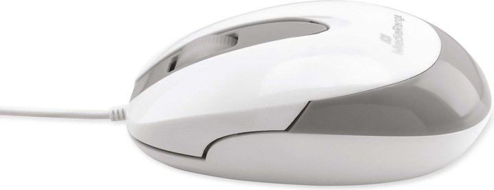 Produktbild MediaRange OPTISCHE MAUS MIT KABEL MROS214 3Tasten weiss/hellgrau (Kabelgebunden)
