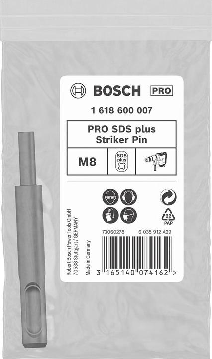 Actual product image Bosch Professional Zubehör PRO SDS plus Striker Pin, M8, 6 x 80 x 20 mm (6 millimetres)