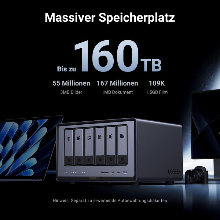 Actual product image Ugreen NASync DXP6800 Pro (0 TB, 950 Pro M.2, Serial ATA Drive)