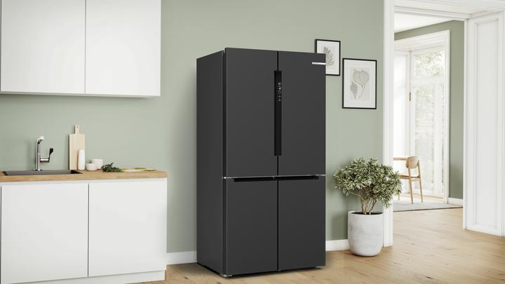 Actual product image Bosch Hausgeräte Series 6 KFN96AXEA, Freestanding, French door, Black, Touch, LED, On door (605 l)