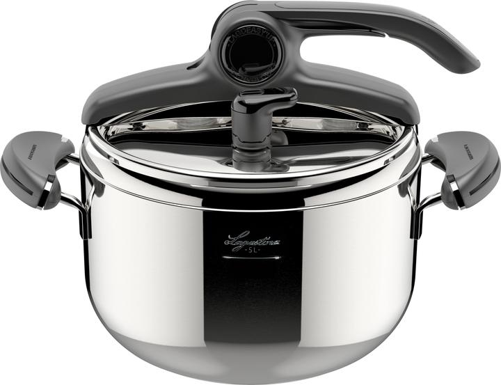 Lagostina Pressure cooker Mia, 22 cm, 5 L (Steam cooker, Stainless steel)