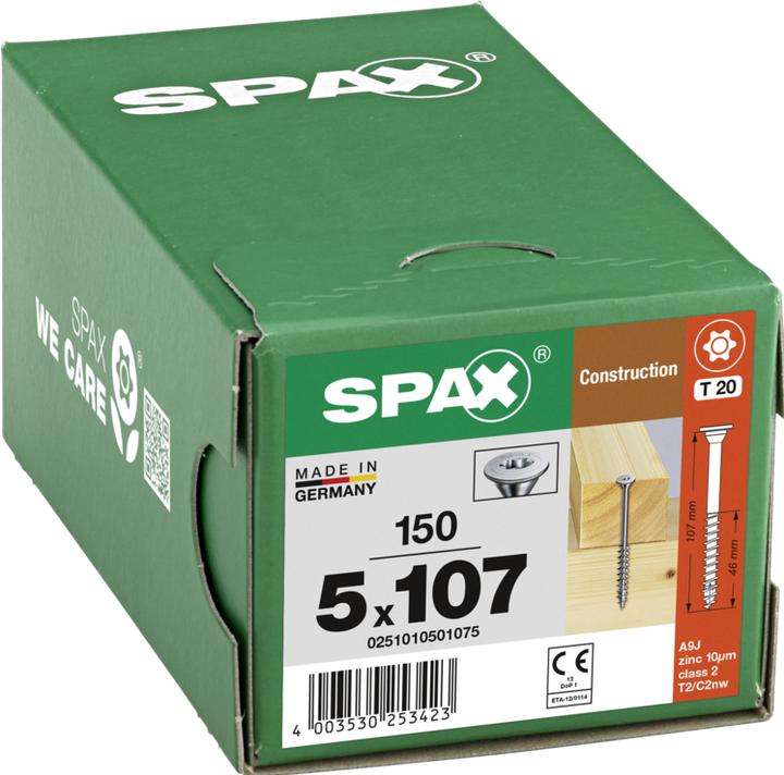 Produktbild Spax Tellerkopf Ohne Linse T-Star Plus T20 Gewindelänge 46 mm Wirox (150 Schrauben pro Stück)