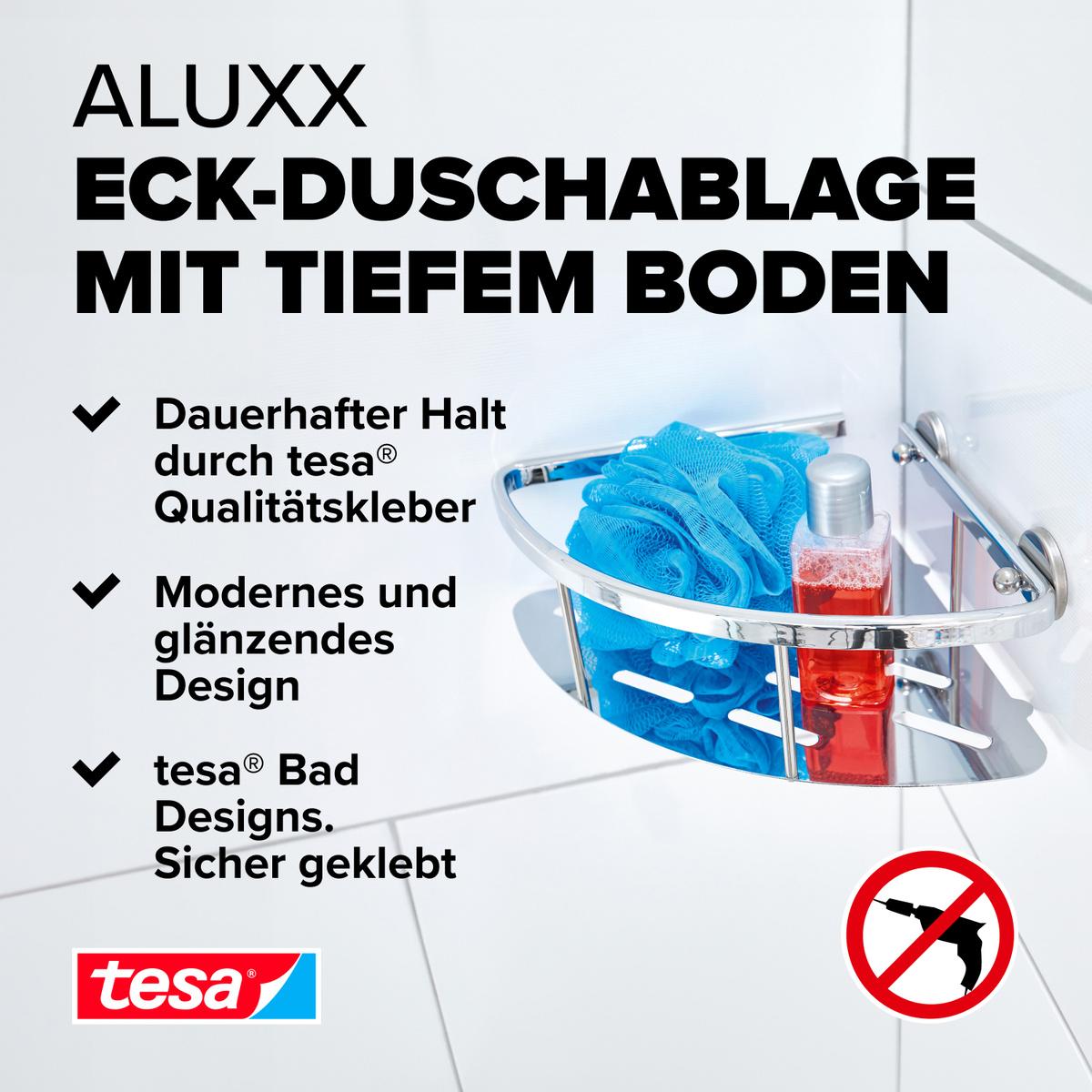 Thumbnail - tesa, Duschablage, ALUXX Duschablage inkl. Klebelösung ohne Bohren (8.5 x 21.5 x 22 cm)