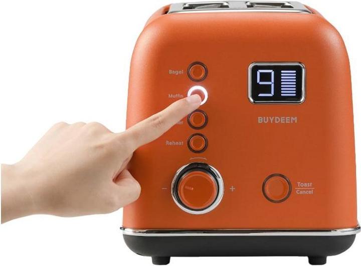 Productafbeelding Buydeem Toster 2 Slice Automatic Metalen Broodrooster, model DT730E, kleur Koi Red, EU