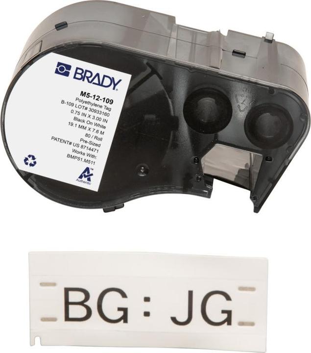 Actual product image Brady M5-12-109, BradyTags - Tags, polyethylene, white, 19.05 x 76.20 mm, non-adhesive (80 E.)