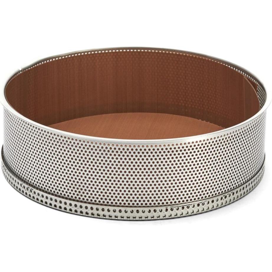 de Buyer Kuchenform Edelstahl Perforiert Abn. Boden 24x6.5, Backform, Grau