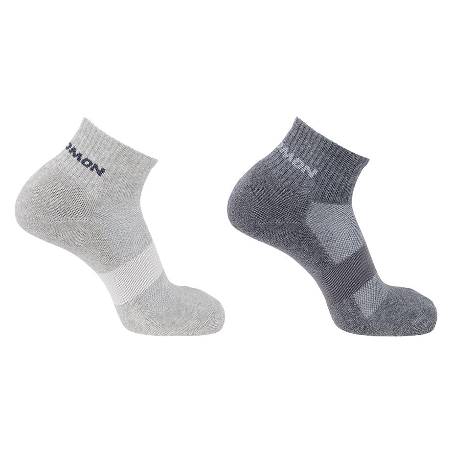 Salomon, Damen, Socken, Evasion Ankle 2-Pack, Grau, (2er Pack, 45 - 47)