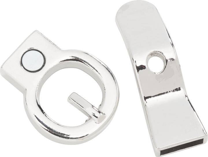 Actual product image Hobby & Crafting Fun Magnetic clasp "Buckle", platinum, total length approx. 4.1 cm (4.10 cm, Metal)