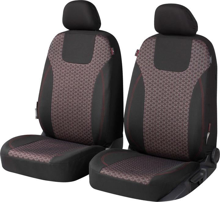 Walser Premium car seat covers Redring for two front seats with black/red