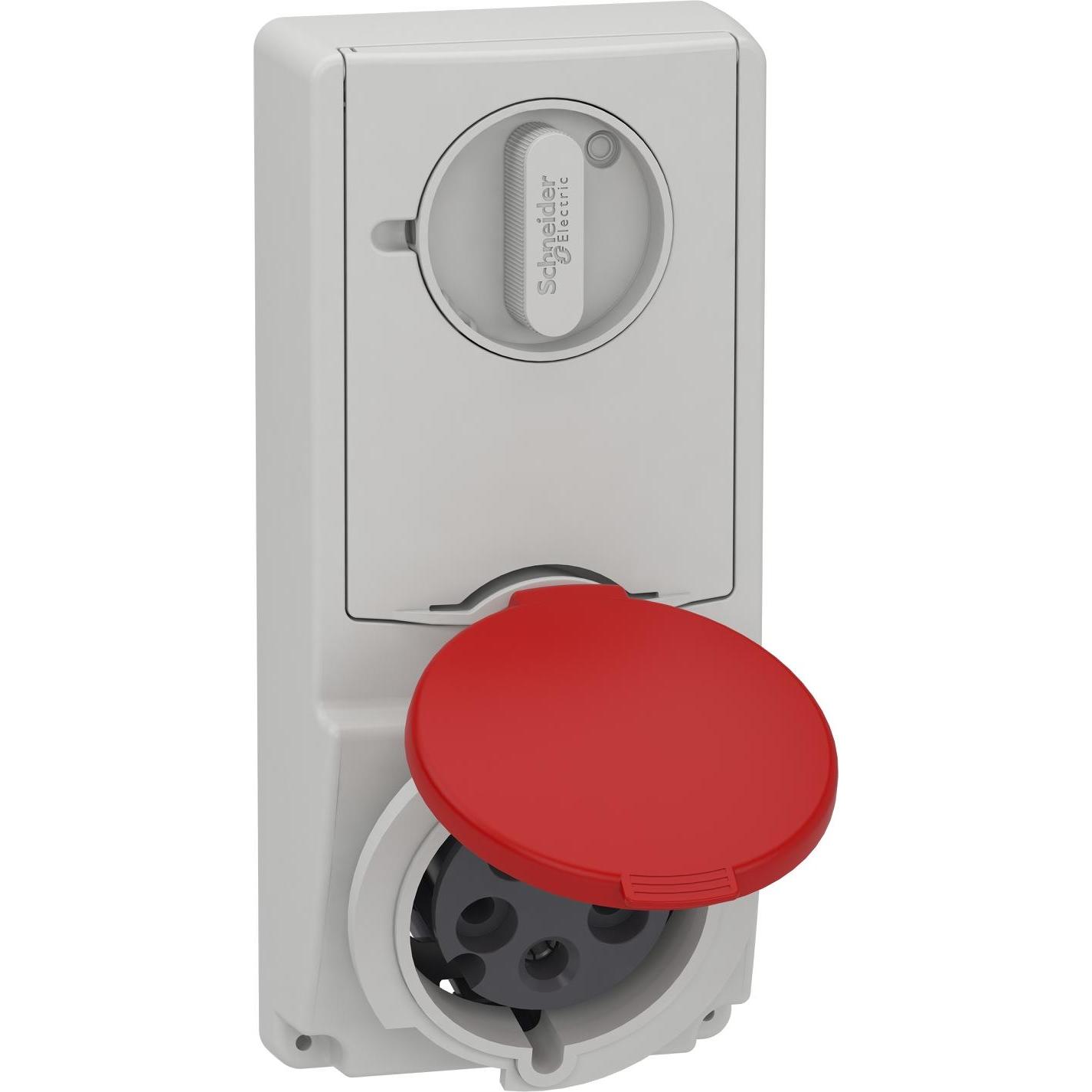 Schneider Electric SE 82147 Anbausteckdose Verrieg. Ip44 32A 400V 5P, Steckdose, Rot