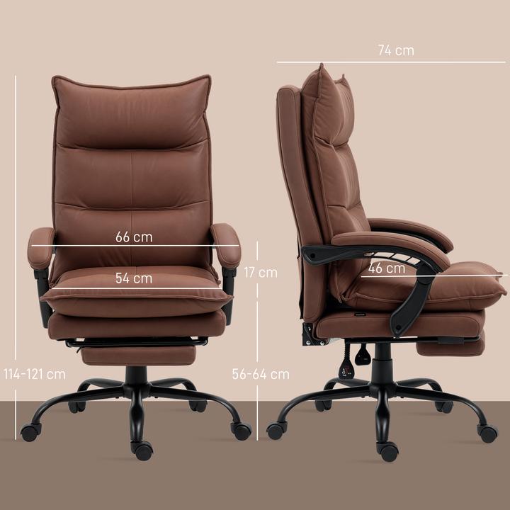 Image du produit Vinsetto Massage-Bürostuhl Polyester, Stahl Braun (56 - 64 cm)