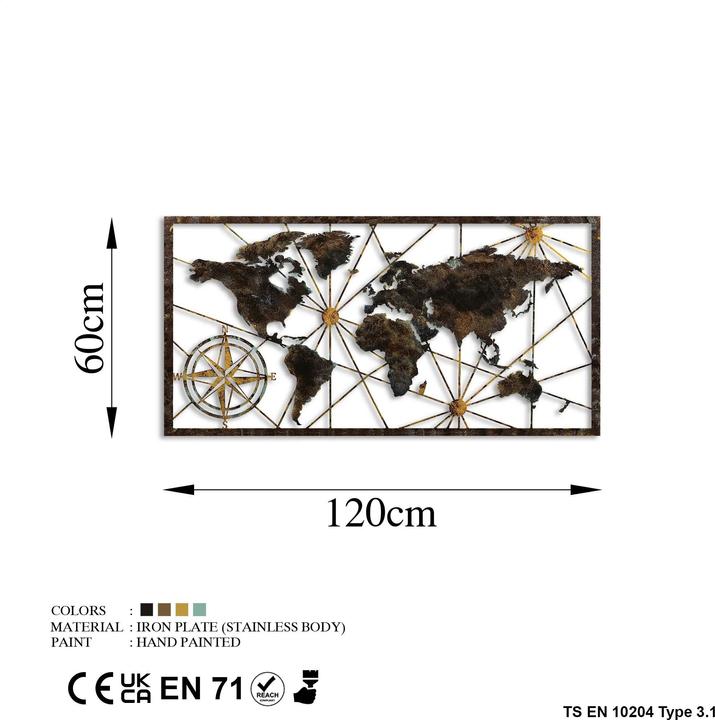 Actual product image Wallxpert Metal World Map