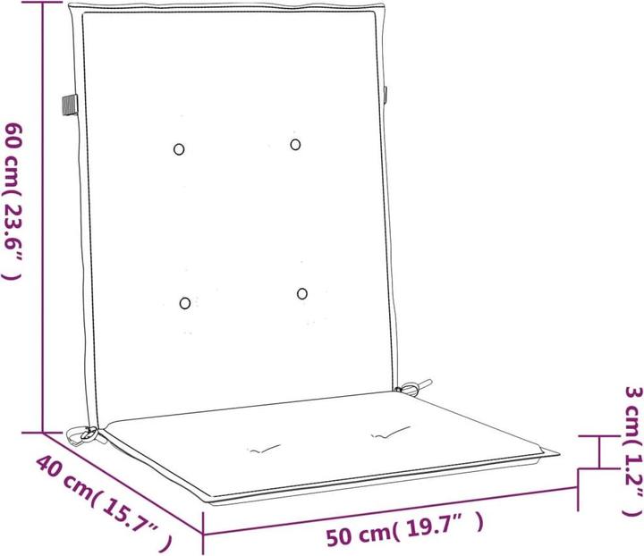 Produktbild vidaXL Gartenstuhlauflage für Niedriglehner (100 x 50 cm)