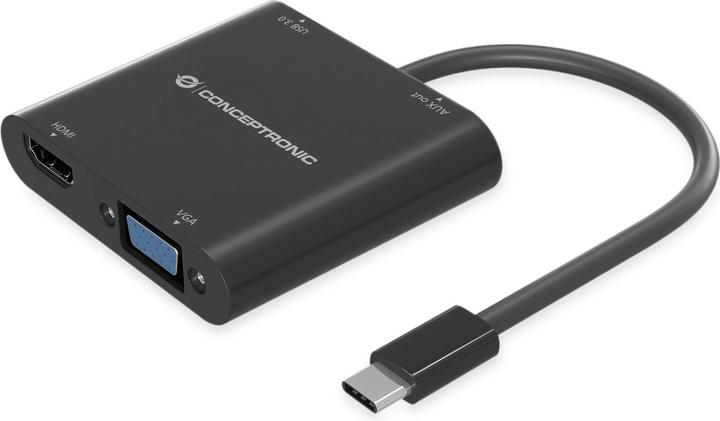 Conceptronic USB Typ-C zu (HDMI, VGA, USB 3.0, Jack socket, 6.60 cm)