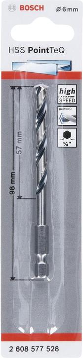 Produktbild Bosch Professional Zubehör HSS PointTeQ Sechskantbohrer 6,0 mm (6 mm)