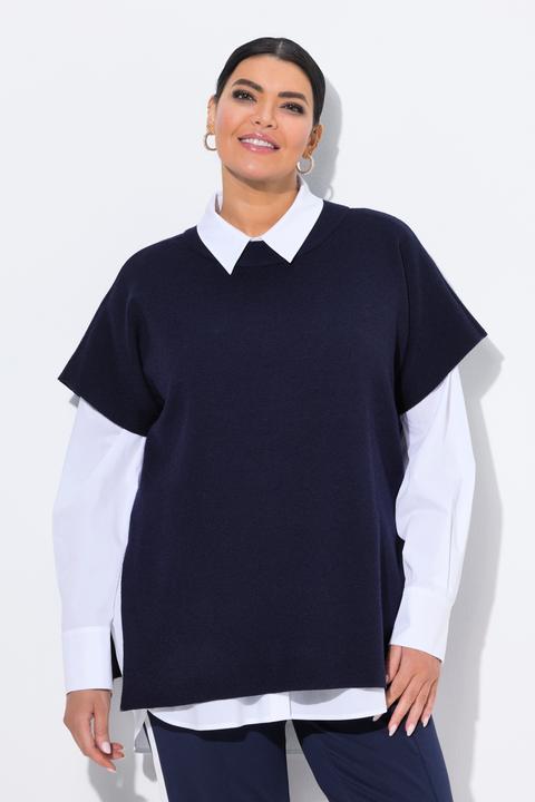 Produktbild Ulla Popken Pullunder, Oversized, Stehkragen, ärmellos (46, 48)