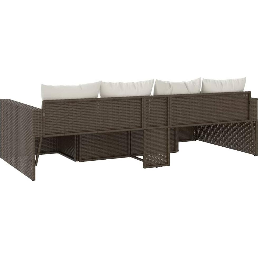 Thumbnail - VidaXL, Gartenlounge, 2-tlg. Garten-Lounge-Set mit Kissen Braun Poly Rattan