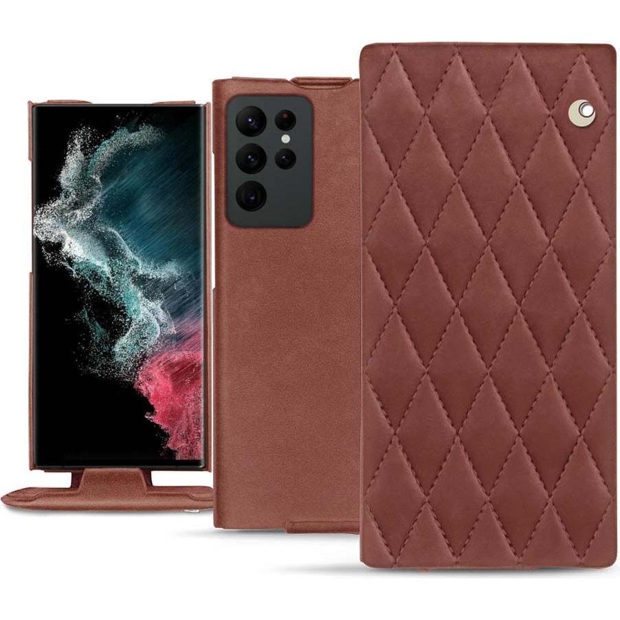 Thumbnail - Noreve Lederschutzhülle vertikal (Samsung Galaxy S22 Ultra), Smartphone Hülle, Rot