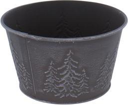 MICA Living Pflanzwanne - Tannenbäume - grau/weiss - ca. 15,5 x 11,5 x 9,2 cm