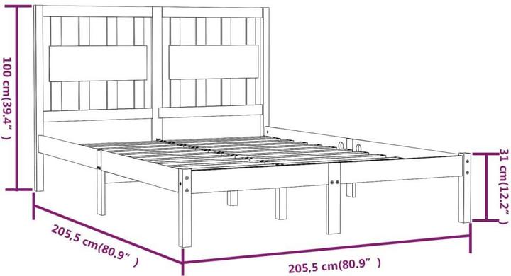 Produktbild vidaXL Bettrahmen (200 x 200 cm)