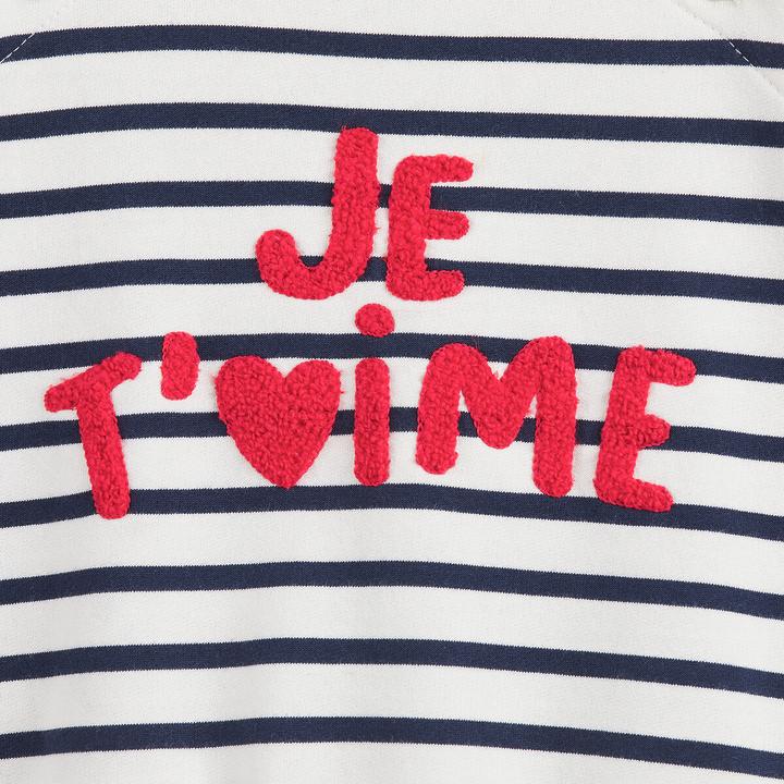 Actual product image La Redoute Collections Striped sweatshirt with appliqué and buttons (110)