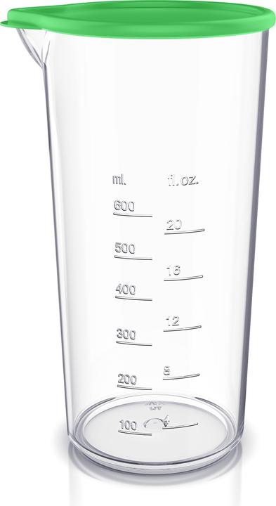 Actual product image Arendo Plastic measuring cup 600ml, 20 oz, drinking cup, ideal for electric hand mixers and hand blenders (900 ml)