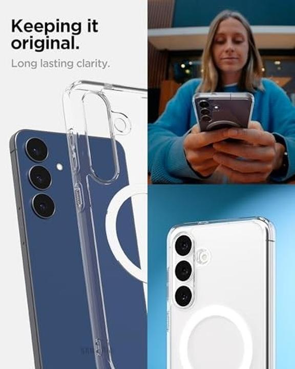 Actual product image Spigen - Ultra Hybrid MagSafe - Samsung Galaxy S25 FE - Clear / White (Samsung Galaxy S25 FE)