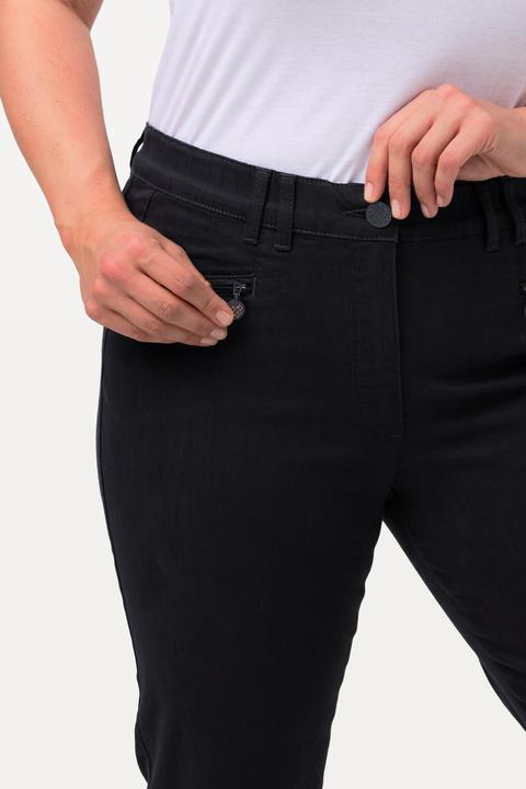 Immagine prodotto Ulla Popken Pantaloni modello Mony lunghi fino al polpaccio in tessuto elasticizzato con tasche con zip (52)