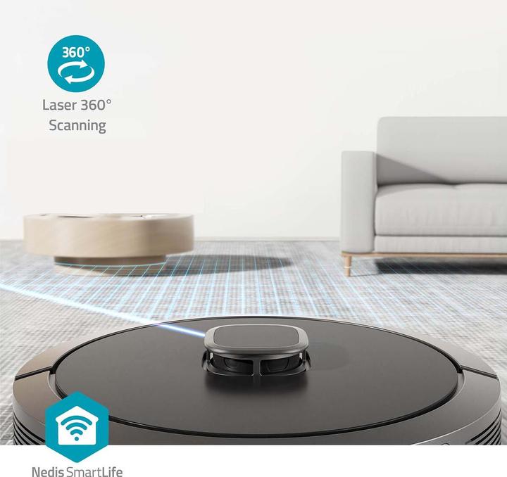Produktbild Nedis SmartLife Roboter-Staubsauger Laser-Navigation | Wi-Fi | Kapazität Auffangbehälter: 0.6 l | Au (Saugwischroboter)