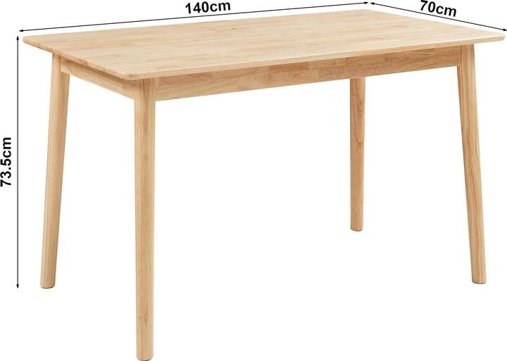 Actual product image En.Casa Esstisch Klijori für 6 Personen 140x70x74 cm Holz Natur