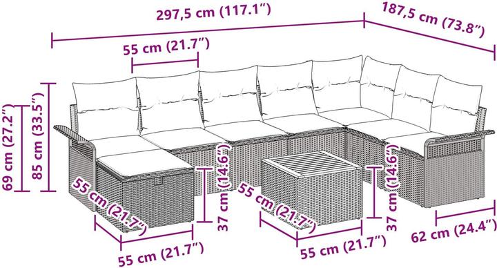 Produktbild vidaXL Gartensofa-set